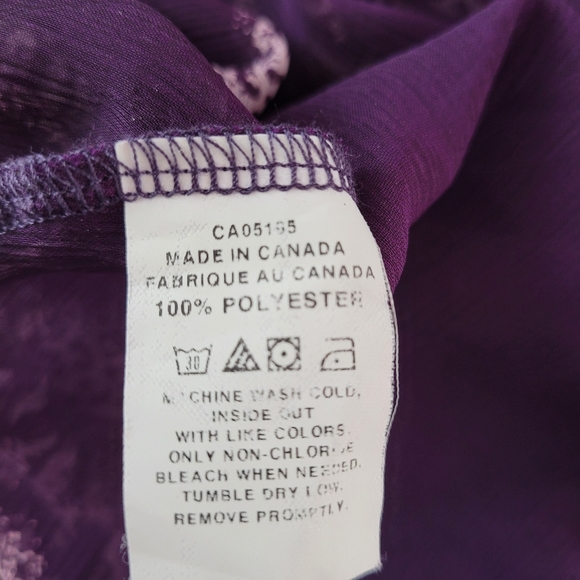 Purple Sheer Women's Tunic Top Blouse Sz XL - Picture 8 of 9